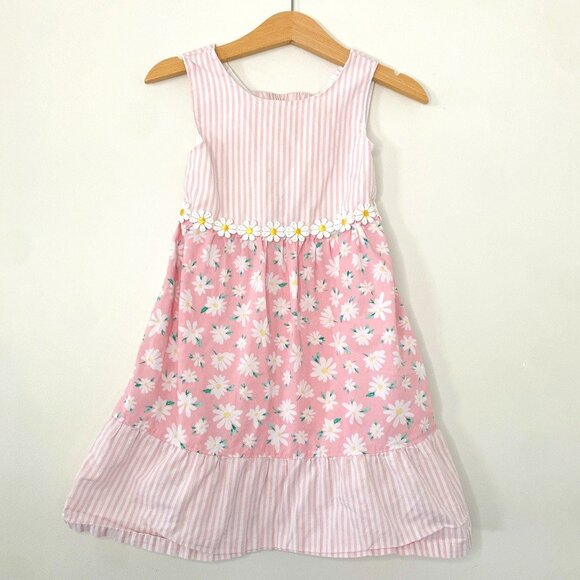 Penelope‎ Mack Daisy Floral Striped Dress – Size 4, Keyhole Back - Picture 1 of 5